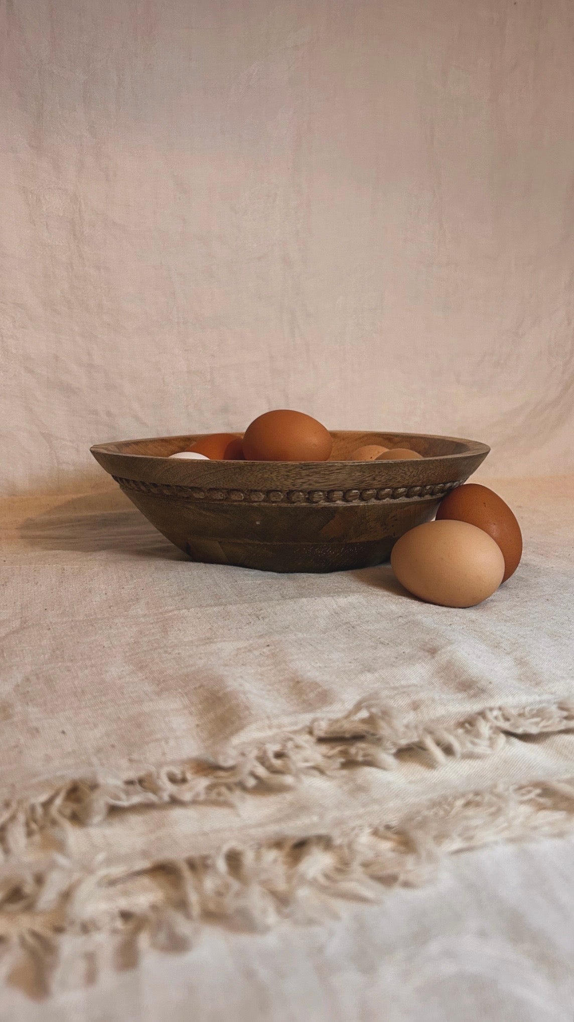 Beaded Wood Bowl