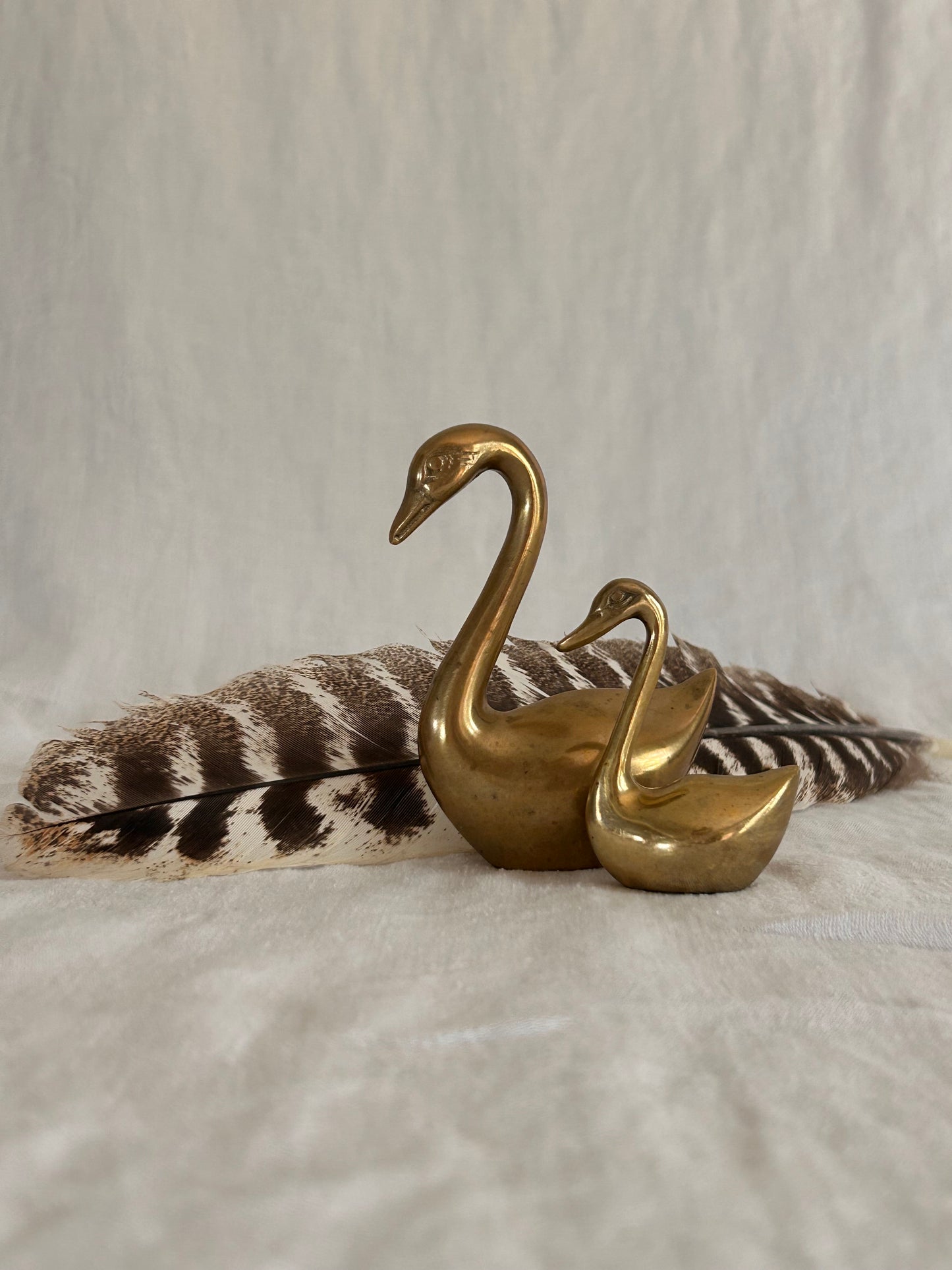Brass Swan Figures