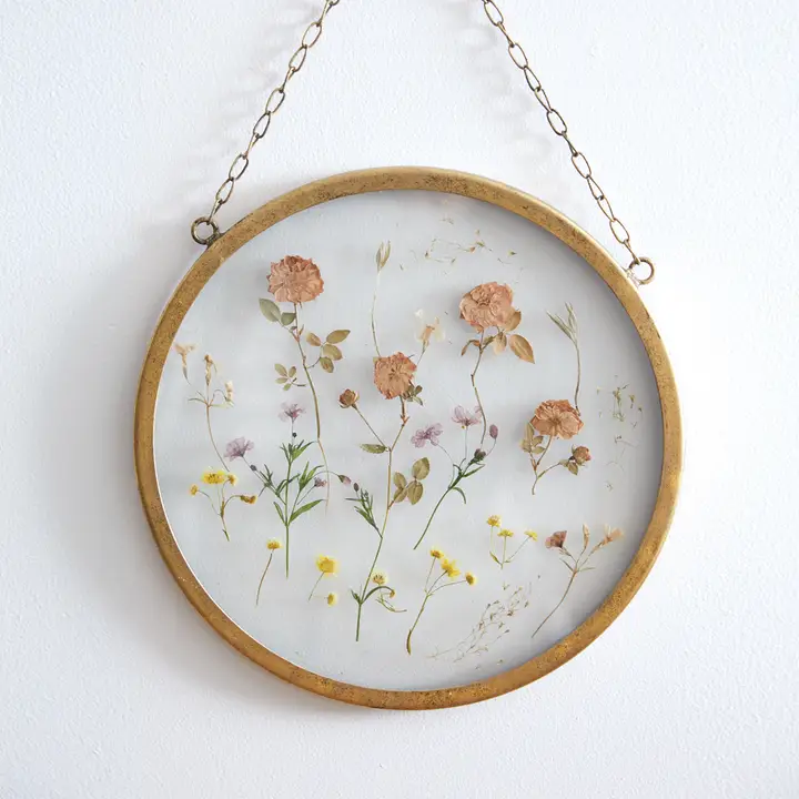 Pressed Flower Circle Decor