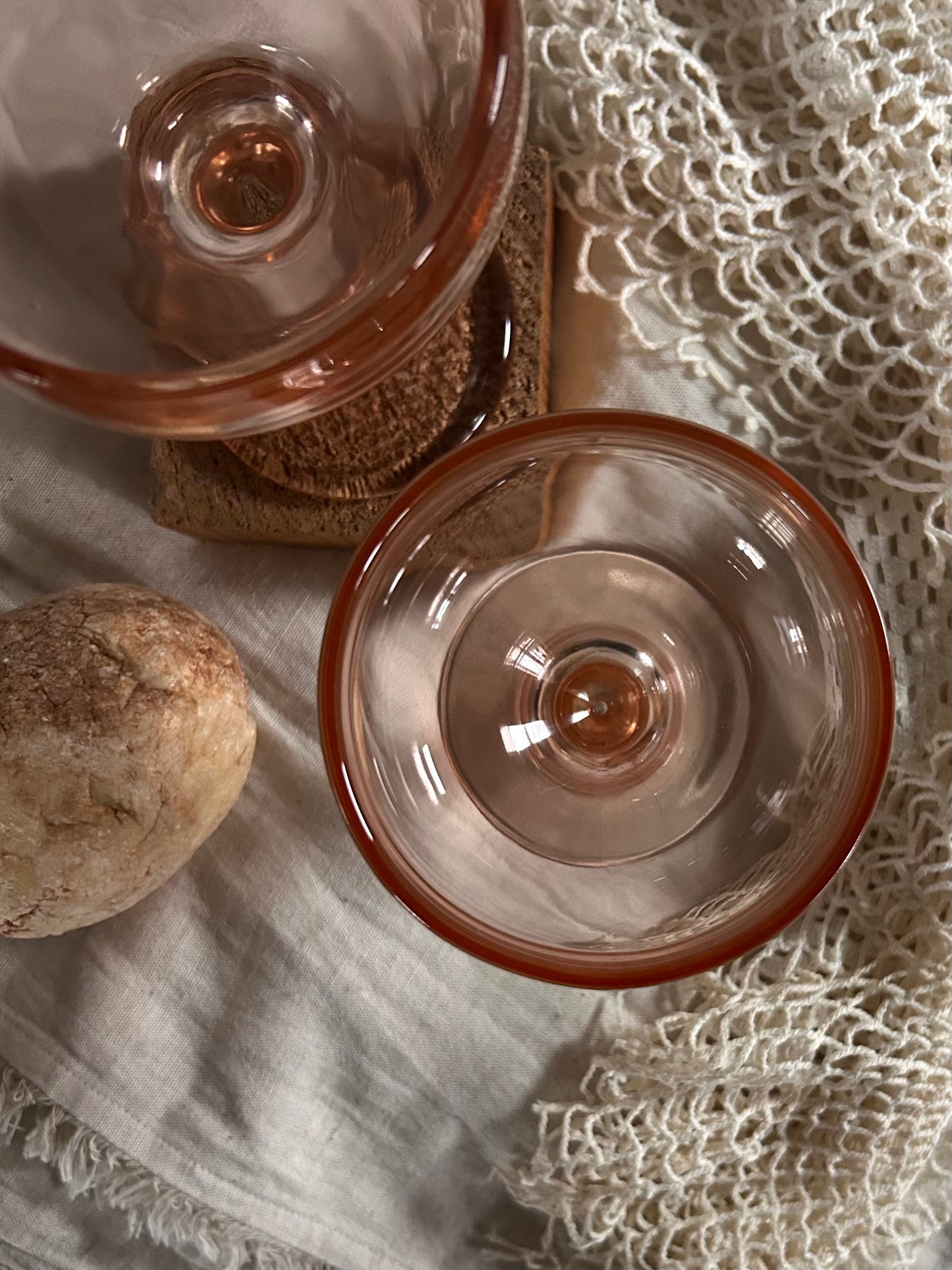 Pink Coupe Glass Set