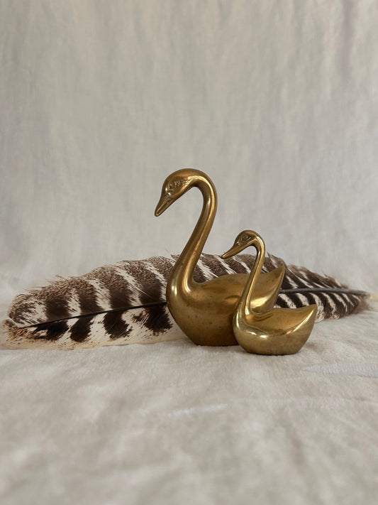 Brass Swan Figures